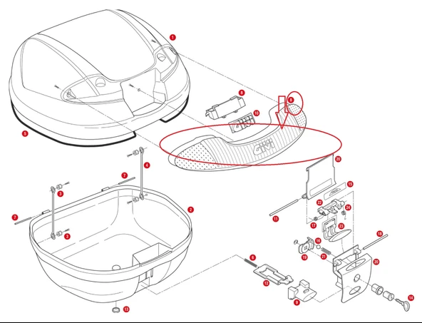 GIVIZ1648RÇANTAREFLEKTÖRÜORTAKIRMIZIE340 - Resim 2