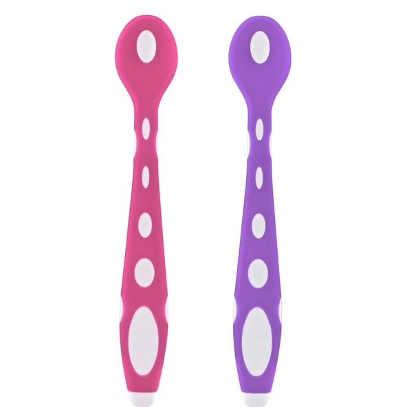BabyJem Silikon Mama Kaşığı 563 Pembe Mor - Resim 2