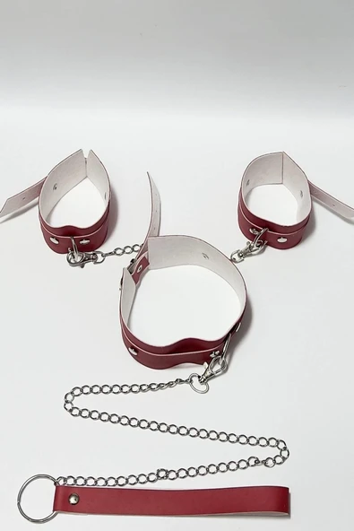 Kırmızı Kelepce Ve Tasma Set - 4