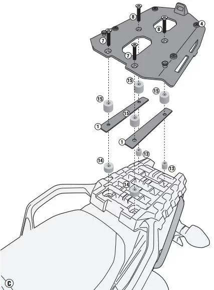 GIVISRA3105SUZUKIDL1000V-STROM(14-16)ARKAÇANTATAŞIYICI - Resim 3