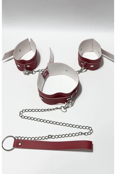 Kırmızı Kelepce Ve Tasma Set - 5