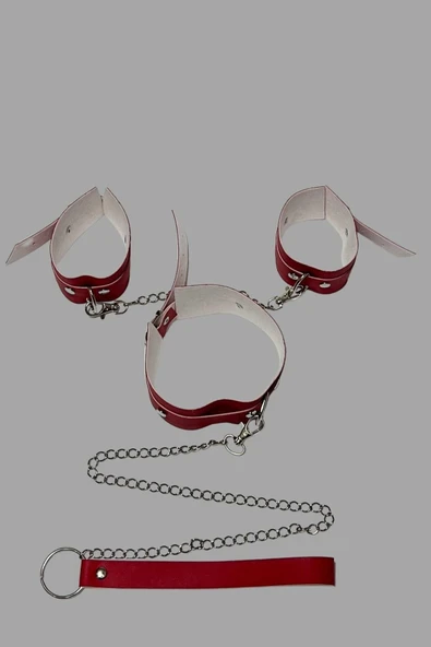 Kırmızı Kelepce Ve Tasma Set - 2