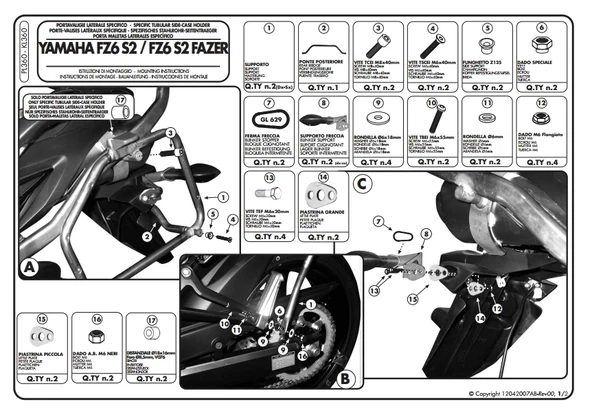 KAPPAKL360YAMAHAFZ6S2-FZ6600FAZERS2(07-11)YANÇANTATAŞIYICI - Resim 4