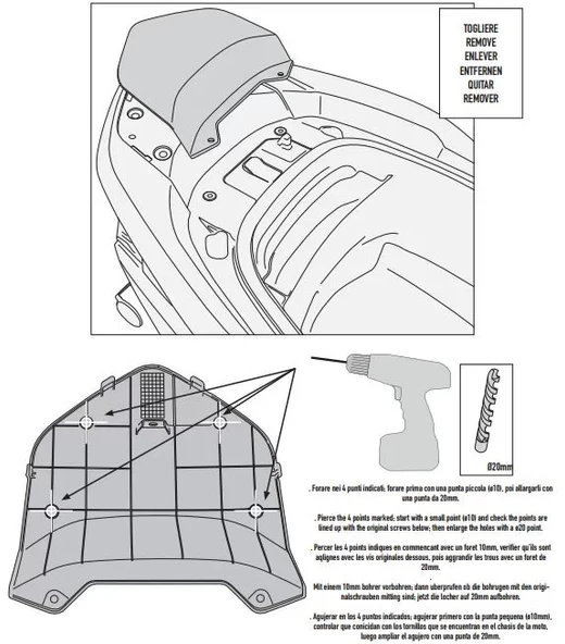 KAPPAKR1123MMHONDAFORZA300ABS(13-17)ARKAÇANTATAŞIYICI - Resim 2