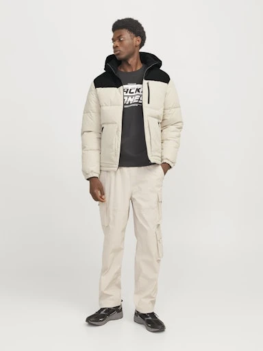 Jack Jones Erkek Bej Puffer Mont 12258416BJ - 4