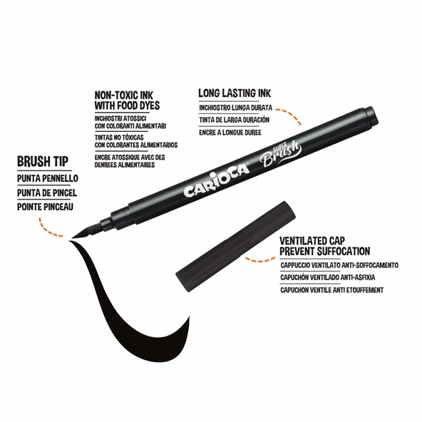 Carioca Süper Brush Keçeli Boya Kalemi 10Lu - Resim 6