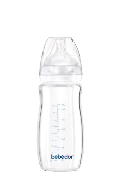Bebedor Geniş Ağızlı Isıya Dayanıklı Cam Biberon 260ml 51301 - Resim 2