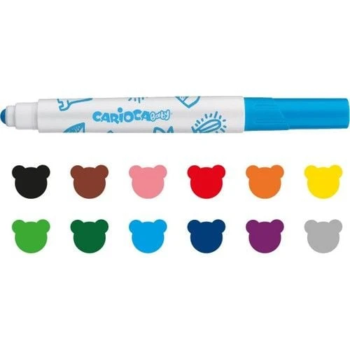 Carioca Jumbo Bebek Süper Yıkanabilir Keçeli Boya Kalemi 12Li - Resim 4