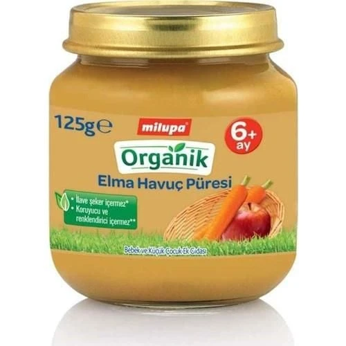 Milupa Organik Elma Havuç Püreli Kavanoz Maması 125gr - 3