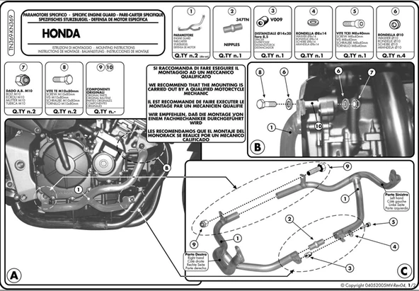 KAPPAKN369HONDACBF600S-600N(04-07)KORUMADEMİRİ - 2
