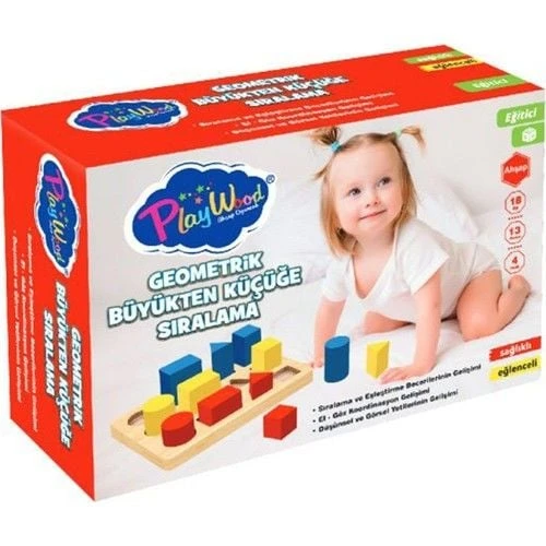 Play Wood Geometrik Büyükten Küçüğe Sıralama 314 - Resim 4