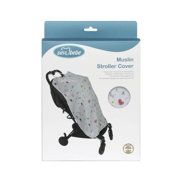 Müslin Bebek Arabası Örtüsü 42 Yıldız Yağmuru - 6