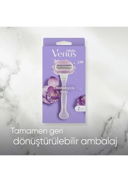 Gillette Venus Comfort Glide Breeze Tıraş Makinesi + 2 Adet Yedek Başlık - 7