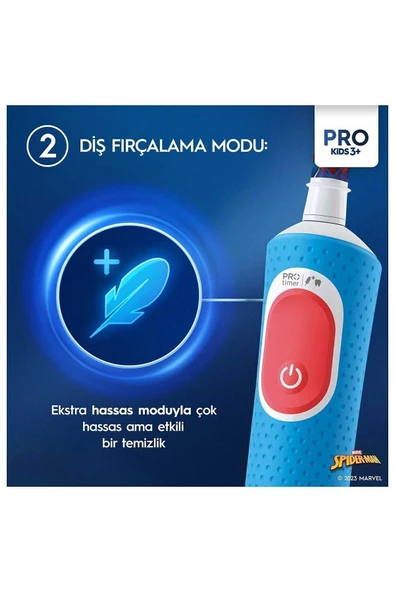 Oral-B Çocuk Şarjlı/elektrikli Diş Fırçası Spiderman D100 - 3