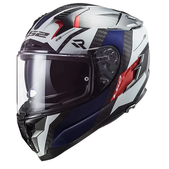 LS2 CHALLENGER C KARBON ALLOY BEYAZ-MAVİ-KIRMIZI KASK ürün görseli
