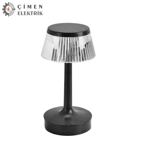 NOAS YL86 1239 Selanik Dokunmatik Şarjlı Siyah Masa Lambası