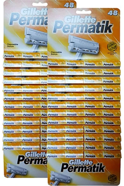 Permatik Tek Bıçaklı Traş Bıçağı 48x2 Permatik Kartela 96 Adet - 2