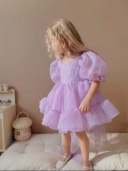 Puffy Şifon Kız Çocuk Parti Elbisesi - 5