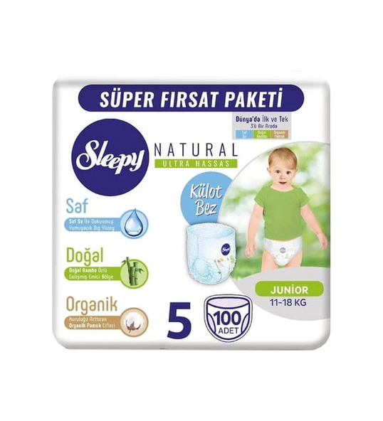 Sleepy Natural Külot Bez Mega Paket 5 Beden 11-18 Kg 100 Adet - 2