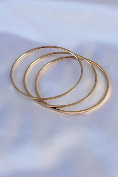 Celira Çelik Gold Renk Ajda Model Kadın 65 mm Bilezik Bileklik - 2