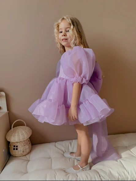 Puffy Şifon Kız Çocuk Parti Elbisesi - 4