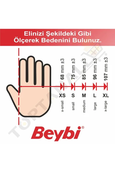 Beybi Lateks Pudralı Muayene Eldiveni (M) Medıum - 3