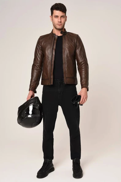 VEXO MOTO DERİ MONT ANTİK KAHVE - 8