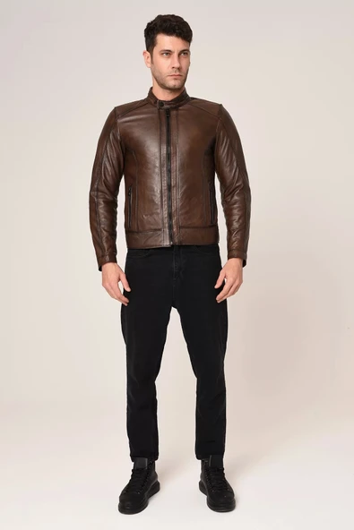 VEXO MOTO DERİ MONT ANTİK KAHVE - 4