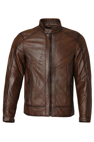 VEXO MOTO DERİ MONT ANTİK KAHVE - 2