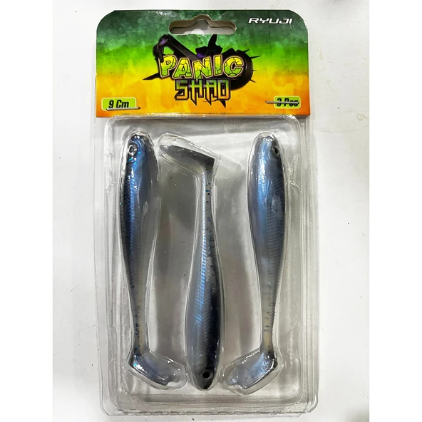 Ryuji Panic Shad 9cm 5.5gr 3 Adet Silikon Yem  Blue Glit ürün görseli