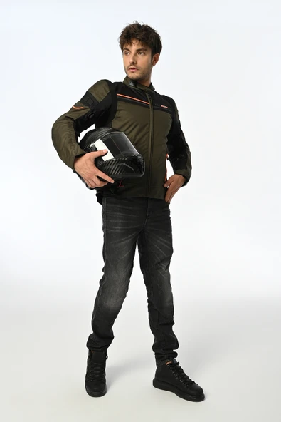 LS2 SHADOW MONT HAKİ-SİYAH-NEON TURUNCU - Resim 6