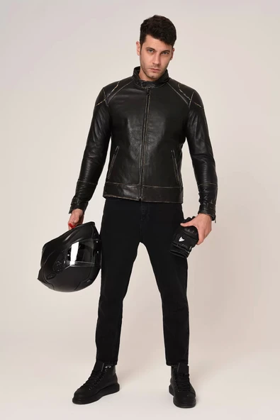 VEXO VINTAGE DERİ MONT SİYAH - 7