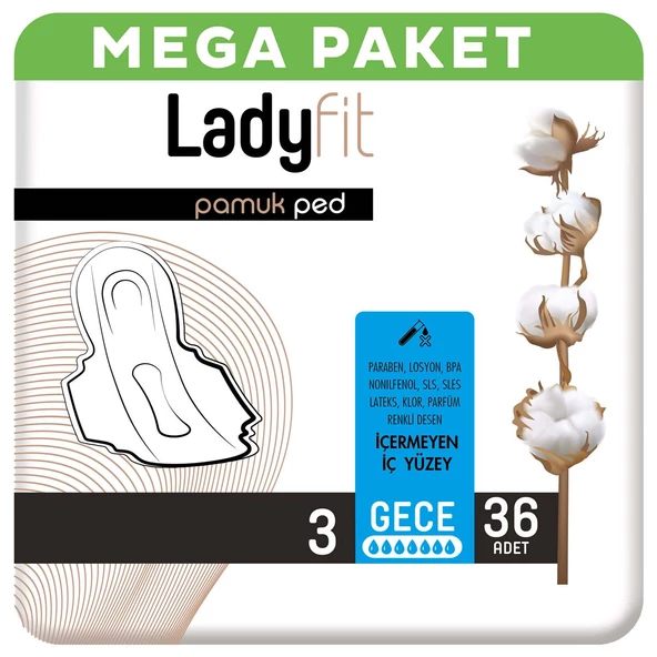 Ladyfit Pamuk Ped Mega Gece 36 Ped