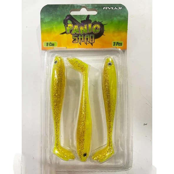 Ryuji Panic Shad 9cm 5.5gr 3 Adet Silikon Yem  Chartreuse Glow ürün görseli 1