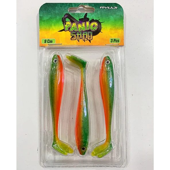 Ryuji Panic Shad 9cm 5.5gr 3 Adet Silikon Yem  Mojito UV