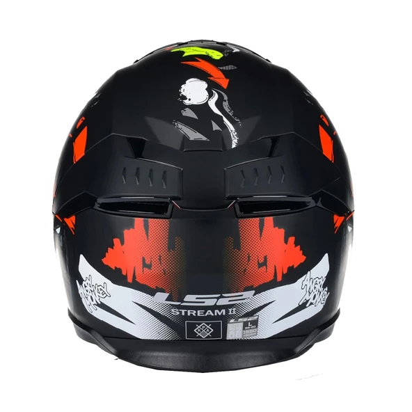 LS2 STREAM 2 ANGRY MONKEY MAT SİYAH-KIRMIZI KASK - Resim 3