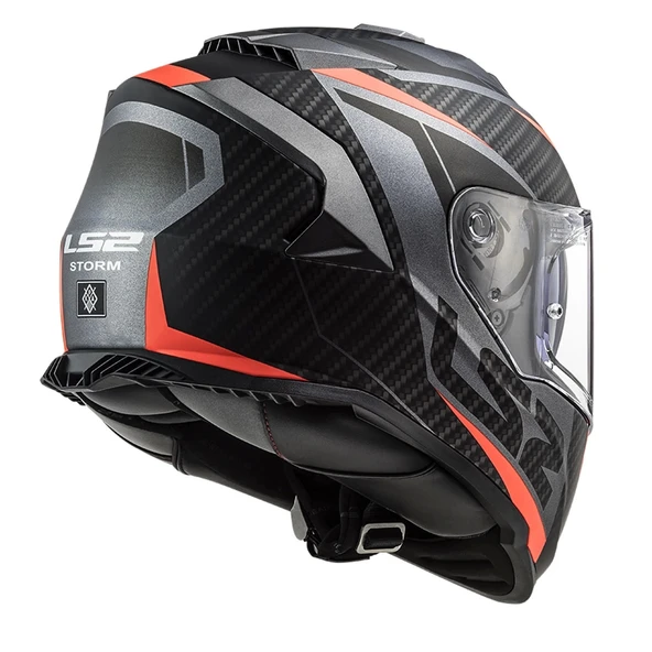 LS2 STORM 2 RACER MAT TITANIUM-NEON TURUNCU KASK - Resim 2