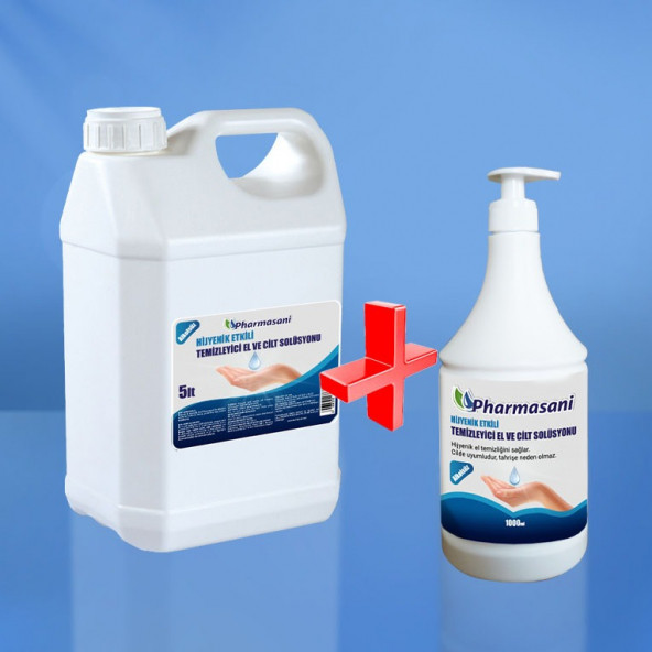 PHARMASANİ HİJYENİK EL VE CİLT TEMİZLEME SOLÜSYONU 1 LT+ 5 LT