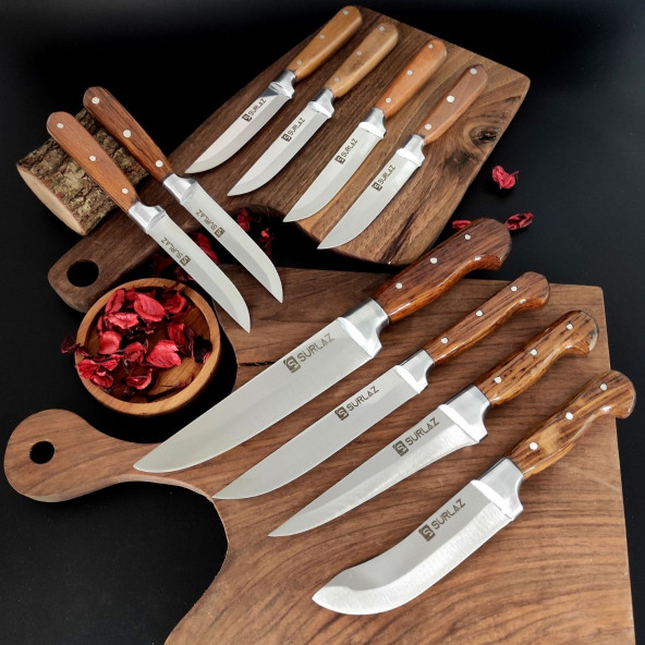SürLaz WoodWork El Yapımı 10 Parça Mutfak Bıçağı