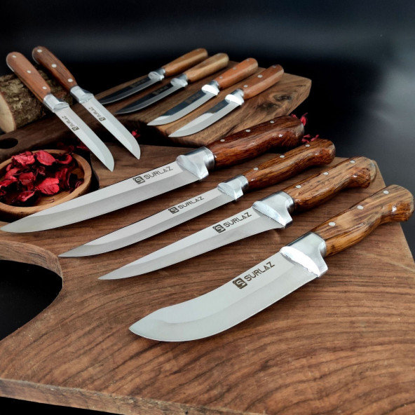 SürLaz WoodWork El Yapımı 10 Parça Mutfak Bıçağı - 2
