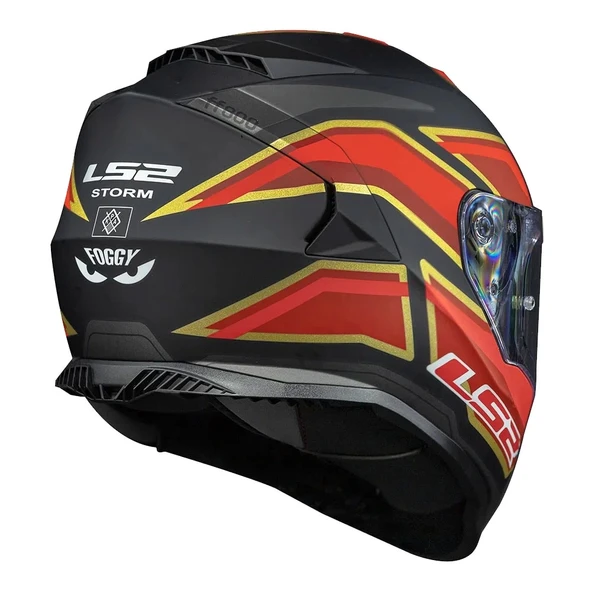 LS2 STORM 2 FOGGY MAT SİYAH-KIRMIZI KASK - Resim 3