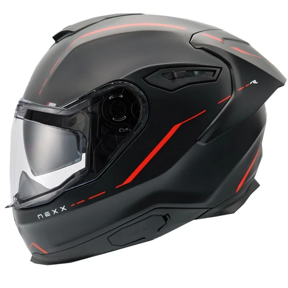NEXX Y.100R REACT MAT SİYAH-KIRMIZI KASK ürün görseli