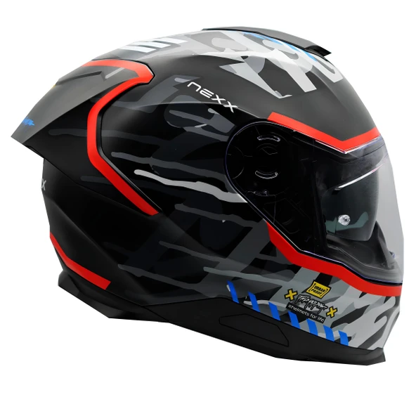 NEXX Y.100R URBANGRAM MAT SİYAH-KIRMIZI KASK - Resim 3