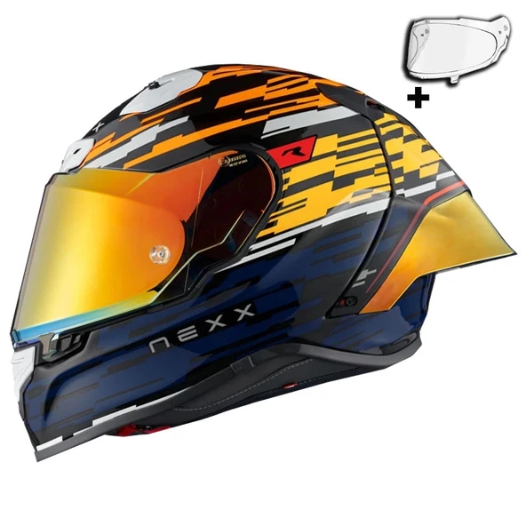 NEXX X.R3R GLITCH RACER KARBON -MAVİ KASK - Resim 2
