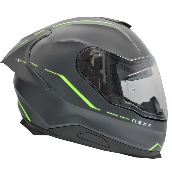 NEXX Y.100R REACT MAT GRİ-YEŞİL KASK - 3