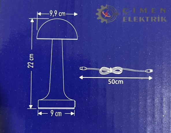 NOAS YL86 1230 Atina Şarjlı Gold Masa Lambası 3 Renk - 2