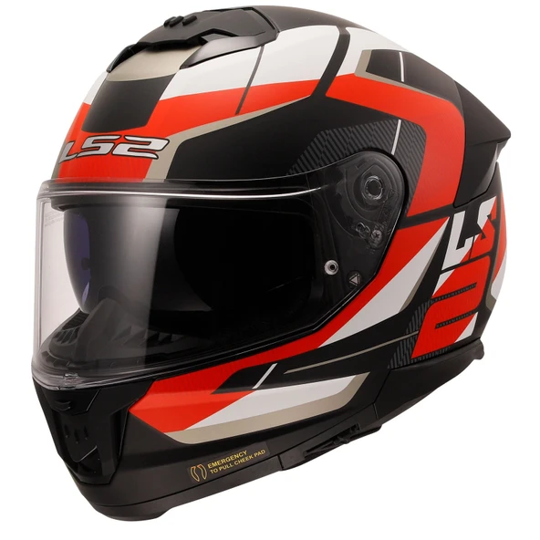 LS2 STREAM 2 ROAD MAT SİYAH-KIRMIZI-BEYAZ-GRİ KASK ürün görseli