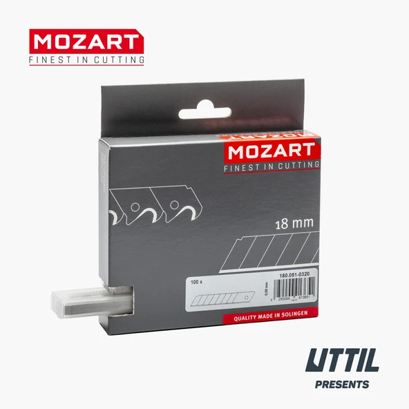 Mozart Blades 180.051 Ekstra Sert, Ekstra Keskin için 18mm Kır-At 100 Adet Yedek Bıçak - 3