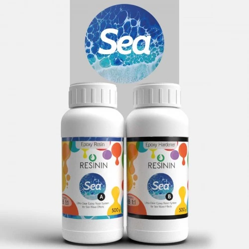 Sea 1000 Gr A+B Deniz Dalgası Efekti için Şeffaf Epoksi Reçine