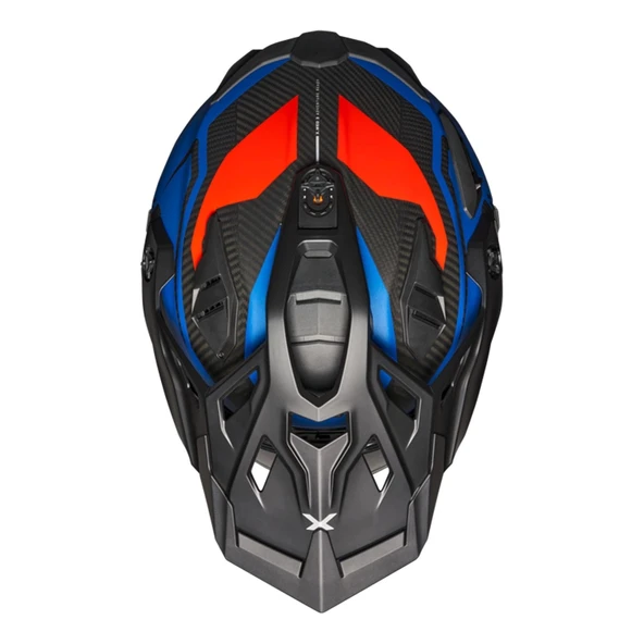 NEXX X.WED 3 KEYO KARBON MAT MAVİ-KIRMIZI KASK - Resim 3